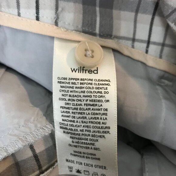 Aritzia Wilfred Plaid High Waisted With Belt Dress Pants Size 8 - Picture 7 of 9